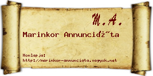 Marinkor Annunciáta névjegykártya
